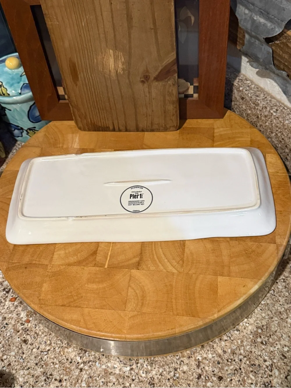 Pier 1 Chicken Stoneware Serving Tray